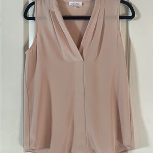 Calvin Klein Women's Blush Sleeveless Blouse